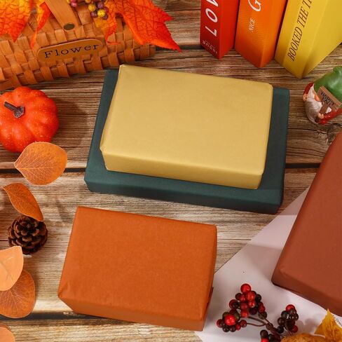 Anydesign 120 Sheets Boho Fall Trissue Paper 6 Colors Sage Green Orange Brown Wrappe Paper for Autumn Attgiving Party Diy Crafts Supplies ، 14 × 20 بوصة in Saudi Arabia