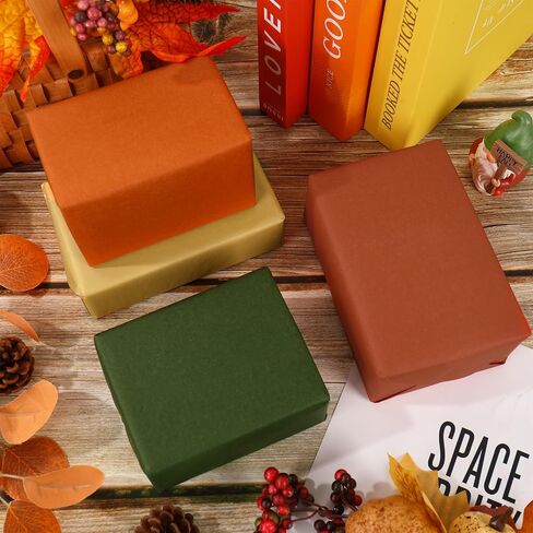 Anydesign 120 Sheets Boho Fall Trissue Paper 6 Colors Sage Green Orange Brown Wrappe Paper for Autumn Attgiving Party Diy Crafts Supplies ، 14 × 20 بوصة in Saudi Arabia
