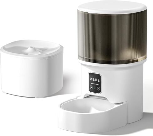 وحدة تغذية Cat التلقائية ، 4L Auto Cat Feeder موزع الطعام الجاف ، إمدادات طاقة ثنائية التغذية الكهربائية للحيوانات الأليفة ، وجبات مضغوطة قابلة للبرمجة 1-6 وجبات في اليوم ، 1-9 جزء in Kuwait