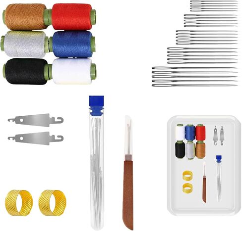 مجموعة أدوات الخياطة 37pcs ، إبرة ومجموعة الخيوط ، تشمل 25 إبرًا من الصلب ، ومصارق الخيط ، والثيمبل ، والخيوط و 6 خيوط ملونة ، مجموعة حرفية مصنوعة من DIY ، لخياطة الملابس والتطريز (مجموعة 37 جهاز كمبيوتر) in Kuwait