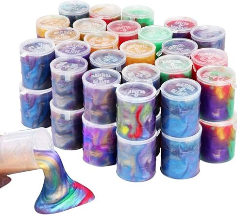 48 Pack Barrel of Slime - Galaxy Sludgy Gooey Tidey Kit for Sensory Party Tavors Higds Slime Truction Toy Toy Scuedd Scated in Kuwait
