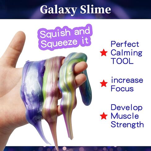 48 Pack Barrel of Slime - Galaxy Sludgy Gooey Tidey Kit for Sensory Party Tavors Higds Slime Truction Toy Toy Scuedd Scated in Kuwait