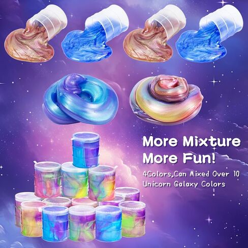 48 Pack Barrel of Slime - Galaxy Sludgy Gooey Tidey Kit for Sensory Party Tavors Higds Slime Truction Toy Toy Scuedd Scated in Kuwait