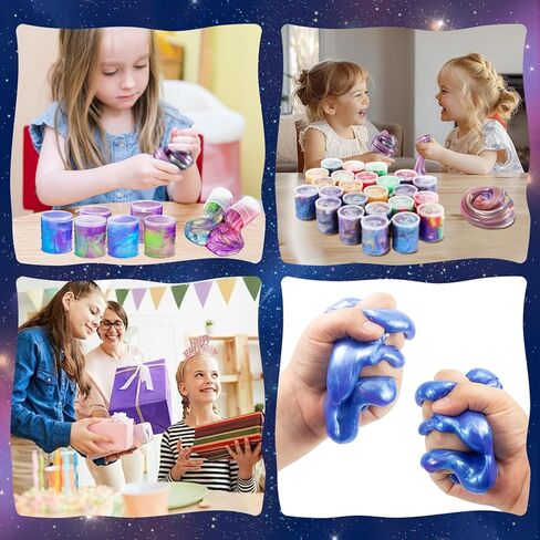 48 Pack Barrel of Slime - Galaxy Sludgy Gooey Tidey Kit for Sensory Party Tavors Higds Slime Truction Toy Toy Scuedd Scated in Kuwait