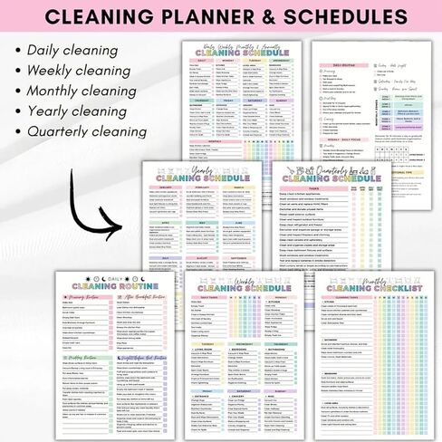 Adhd Cleaning Planner,Cleaning Plan Schedule,Cleaning List Checklist Schedule,Cleaning and Organizing Planner, Daily Weekly Monthly Checklist for Home, DIY Home Cleaning Plan Bookr in Saudi Arabia