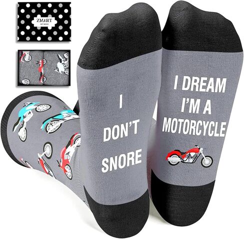 Zmart Motorcycle Socks For Men Dirt Bike Socks I Don't Snore I Dream Ima Motorcycle, Motorcycle Gifts For Men Gifts For Dirt Bike Lovers in Saudi Arabia