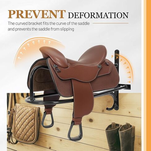 2Pcs Saddle Rack Wall Mounted 22.3 x 11.1 x 8.6 Inch for Horse Enthusiast, Heavy-Duty Saddle Rack Stand for English and Western Style Saddle Pad Rack, Horse Tack Storage in Kuwait