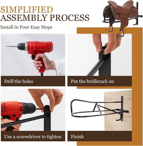 2Pcs Saddle Rack Wall Mounted 22.3 x 11.1 x 8.6 Inch for Horse Enthusiast, Heavy-Duty Saddle Rack Stand for English and Western Style Saddle Pad Rack, Horse Tack Storage in Kuwait