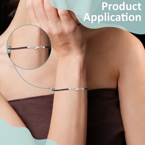 BENECREAT 8PCS 925 Sterling Silver Crimp End Caps, 2mm Diameter Crimp Ends Beading Cord Wire Thread Protector with Jump Ring for Necklaces Bracelets Jewelry Craft Making, 9.5x4x2.5mm in Saudi Arabia