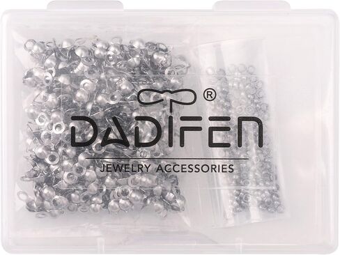 304 حبات تجعيد الفولاذ المقاوم للصدأ 2.0 مم و CAPS 3.2x6.3mm مجموعة 200 ٪ لعمل المجوهرات DIY وإصلاحها in Kuwait
