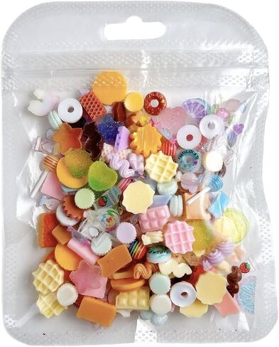 Slime Charms Food مجموعة لطيفة ، الكثير من مجموعة متنوعة من الراتنجات الغذائية مسطحة مجموعات لطيفة لصنع ، الحرف اليدوية ، ديكورات ، سكرابوكينغ ، زينة ، مقطع الشعر ب in Kuwait