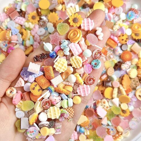 Slime Charms Food Cute Set, Mixed Lot Assorted Food Resin Flatback Cute Sets for Making, DIY Crafts, Decorations, Scrapbooking, Embellishments, Hair Clip B in Saudi Arabia