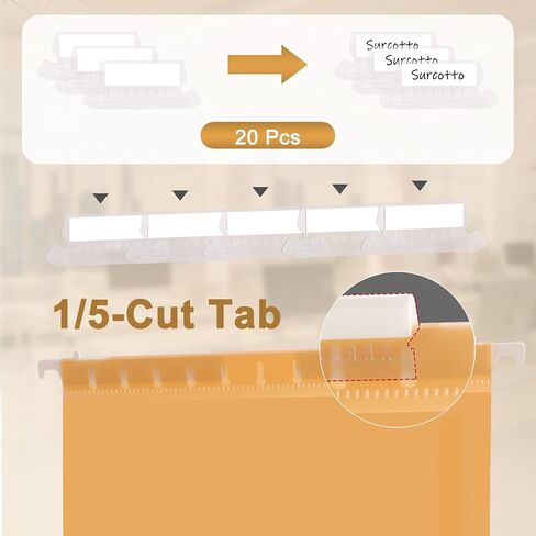 Pastel Plastic Hanging File Folders,Letter Size,18 Pack Reinforced Hang Folder,Standard File Folders for Filing Cabinet,Plastic Hanging Folders,1/5-Cut Tabs,Designed for Home and Office in Kuwait