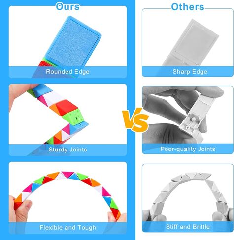 24 Pack Magic Snake Cube Toys for Kids - 24 Blocks Rainbow Twist Puzzle ، Forms Favors ، جوائز الفصول الدراسية ، حشو أكياس عيد ميلاد ، ألعاب حسية لتخفيف الإجهاد in Saudi Arabia