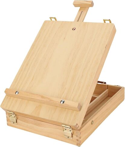 Wood Tabletop صندوق تخزين Easel ، الحامل الطاولة للطلاء اللوحة ، سطح المكتب الخشبي رسم رسم مربع تخزين Easel For Artist Art Supplies المبتدئين in Saudi Arabia