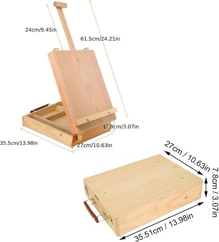 Wood Tabletop صندوق تخزين Easel ، الحامل الطاولة للطلاء اللوحة ، سطح المكتب الخشبي رسم رسم مربع تخزين Easel For Artist Art Supplies المبتدئين in Saudi Arabia