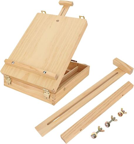 Wood Tabletop صندوق تخزين Easel ، الحامل الطاولة للطلاء اللوحة ، سطح المكتب الخشبي رسم رسم مربع تخزين Easel For Artist Art Supplies المبتدئين in Saudi Arabia