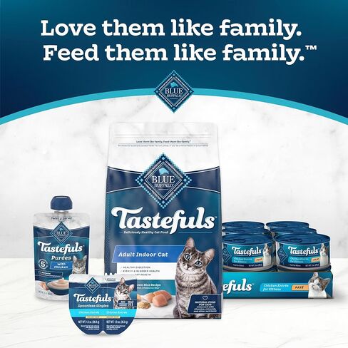 Blue Buffalo Tastefuls Savory Singles Variety Pack, Wet Cat Food in Gravy, 2.6-oz. Twin-Pack Trays, Chicken & Turkey Entreé (12 Count) in Saudi Arabia