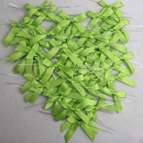 60PCS 3 Inch Orange Twist Tie Bows for Gift Bags, Twist Bows for Treats, Satin Ribbon Bows with Twist Ties Gift Wrap Bows, Pretied Bows for Cake Pops, Party Favors, Baby Shower, Gift Packaging in Kuwait
