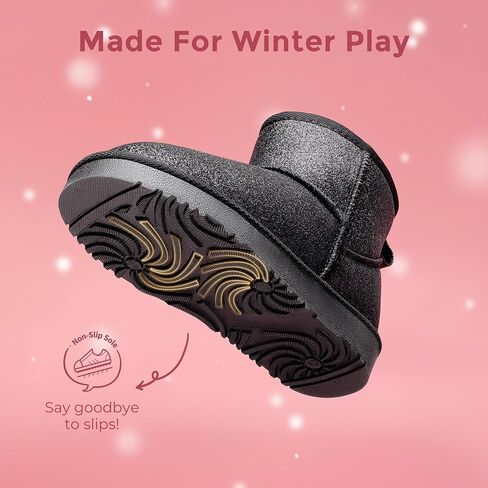 أحذية DREAM PAIRS للفتيات والأولاد أحذية الثلوج مبطنة بالفرو الصناعي للأطفال أحذية الكاحل الشتوية للأطفال الصغار/الأطفال الصغار/الأطفال الكبار in Kuwait