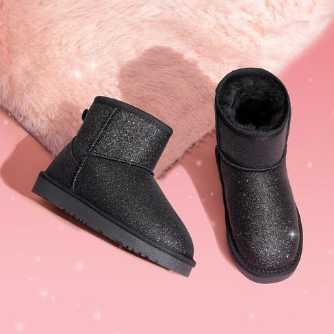 أحذية DREAM PAIRS للفتيات والأولاد أحذية الثلوج مبطنة بالفرو الصناعي للأطفال أحذية الكاحل الشتوية للأطفال الصغار/الأطفال الصغار/الأطفال الكبار in Kuwait