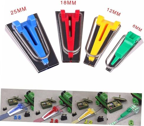Homoyoyo 8pcs تحيز الشريط صانع الخياطة أدوات ربط النسيج لخياطة اللحف بإنشاء أشرطة التحيز من أي نسيج متين سهل الاستخدام لمشاريع الحرف DIY in Saudi Arabia
