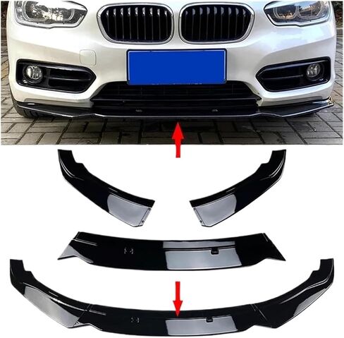 Fit for F20 F21 1-Series 116i 118i 120i 2011-2019 Car Front Bumper Spoiler Lip 3Pcs PP Bumper Canard Lip Splitter(Gloss Black) in Saudi Arabia