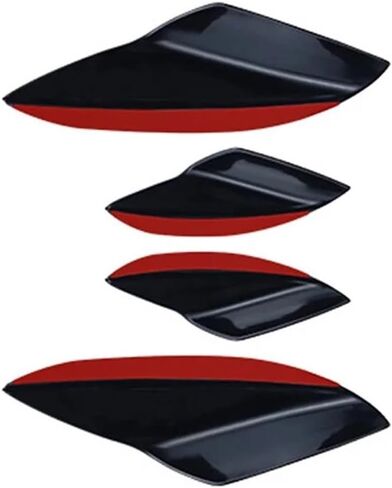 4 / 6pcs Rubber Car Front Bumper Lip Universal Rear Diffuser Black Carbon Fiber Pattern Spoiler Splitter Wing Guard(4pieces Black) in Kuwait