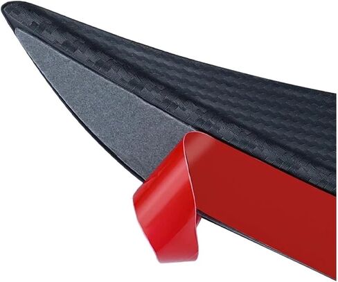 4 / 6pcs Rubber Car Front Bumper Lip Universal Rear Diffuser Black Carbon Fiber Pattern Spoiler Splitter Wing Guard(4pieces Black) in Kuwait