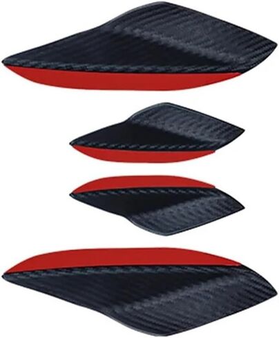 4 / 6pcs Rubber Car Front Bumper Lip Universal Rear Diffuser Black Carbon Fiber Pattern Spoiler Splitter Wing Guard(4pieces Black) in Kuwait