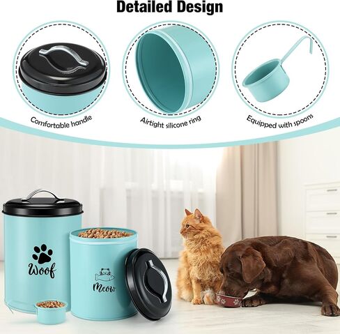 Honeydak 2 Pack Dog and Cat Treat Container Metal Pet Food Jar with Lid Cookie Container for Farmhouse Kitchen Counter Green Treat Jar Food Storage for Pet in Saudi Arabia