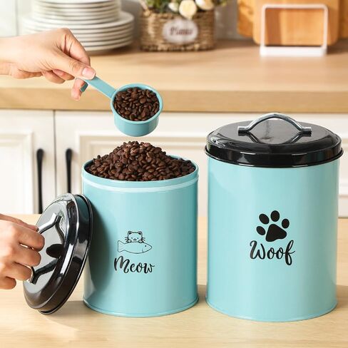 Honeydak 2 Pack Dog and Cat Treat Container Metal Pet Food Jar with Lid Cookie Container for Farmhouse Kitchen Counter Green Treat Jar Food Storage for Pet in Saudi Arabia