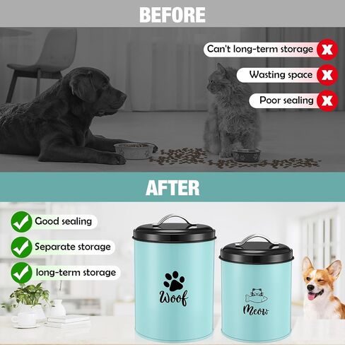Honeydak 2 Pack Dog and Cat Treat Container Metal Pet Food Jar with Lid Cookie Container for Farmhouse Kitchen Counter Green Treat Jar Food Storage for Pet in Saudi Arabia