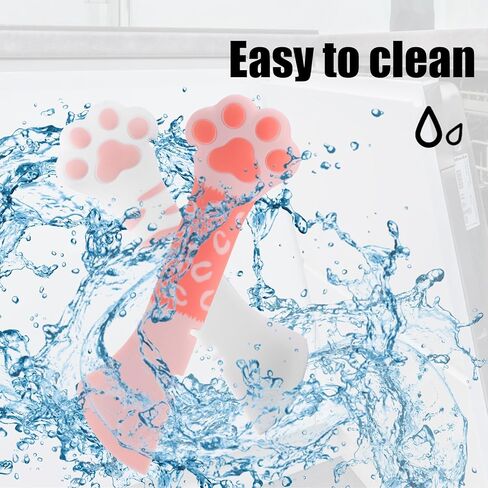 2PCS Cat Dog Food Spoon ، Silicone Paw Spoon for Wet Food Pultoile Pet Spatula Pet Shape Mixing ملاعق يمكن أن يتفتح مصغرة لموزعات Cat Dog Supplies (Pink & White) in Saudi Arabia