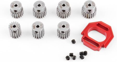 Globact Chrome Steel 0.5m Pinion Motor Gear 16t 17t 18t 19t 20t 21t 22t 2.3mm Bore & Motor Mount for Arrma Granite typhon mojave grom losi nascar 1/14 1/16 1/18 RC buggy truck upgrade in Kuwait