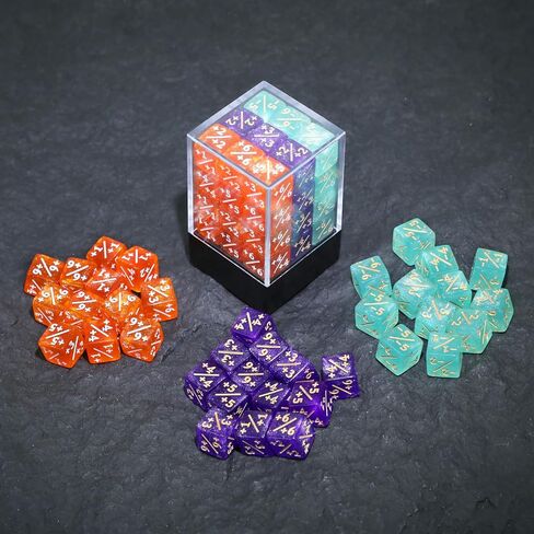 36PCS 12mm MTG Life Counters Dice Set with Box, Small MTG Tokens Loyalty 6 Sided Mini Dice Set, Compatible with TCG CCG Magic Card Gaming Accessories in Saudi Arabia