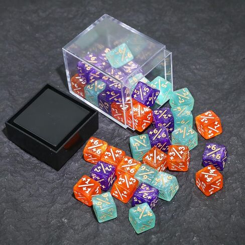 36PCS 12mm MTG Life Counters Dice Set with Box, Small MTG Tokens Loyalty 6 Sided Mini Dice Set, Compatible with TCG CCG Magic Card Gaming Accessories in Saudi Arabia