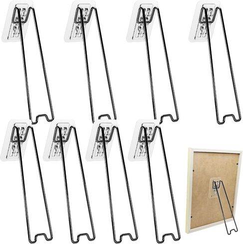 Pcs 8 Iron Frame Brackets Picture, Black Stand Easel Back Frame, Frames for 8.66-14.17 in/ 22-36 Cm Design Self-Adhesive, and Foldable Picture Stand Stable in Saudi Arabia