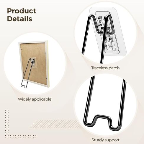 Pcs 8 Iron Frame Brackets Picture, Black Stand Easel Back Frame, Frames for 8.66-14.17 in/ 22-36 Cm Design Self-Adhesive, and Foldable Picture Stand Stable in Saudi Arabia