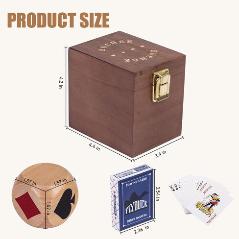 Premium Euchre Card Game Set:Double Euchre Cube, One Deck of Playing Cards,Foldable Euchre Scoreboard,Exquisite Printed Storage Box,Trump Suit Dice Set，Euchre Bridge Cards Kit. in Saudi Arabia