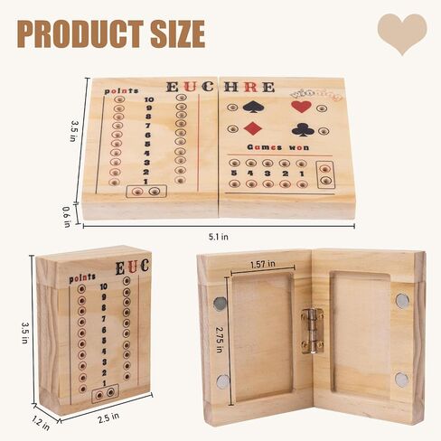 Premium Euchre Card Game Set:Double Euchre Cube, One Deck of Playing Cards,Foldable Euchre Scoreboard,Exquisite Printed Storage Box,Trump Suit Dice Set，Euchre Bridge Cards Kit. in Saudi Arabia