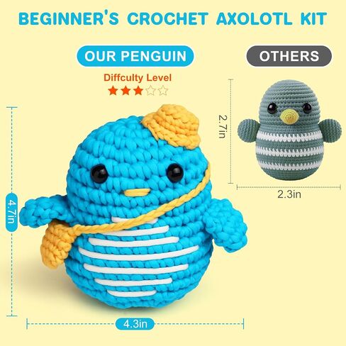 NimbusKnit Crochet Kit for Beginners - Positive Crochet Animal Kit Includes Step-by-Step Video Tutorials, Suitable for Adults, Children, and Women, and Comes with A Complete Set of Knitting Tools in Saudi Arabia