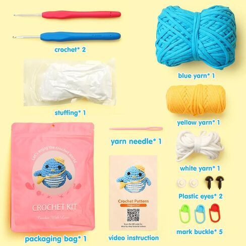 NimbusKnit Crochet Kit for Beginners - Positive Crochet Animal Kit Includes Step-by-Step Video Tutorials, Suitable for Adults, Children, and Women, and Comes with A Complete Set of Knitting Tools in Saudi Arabia