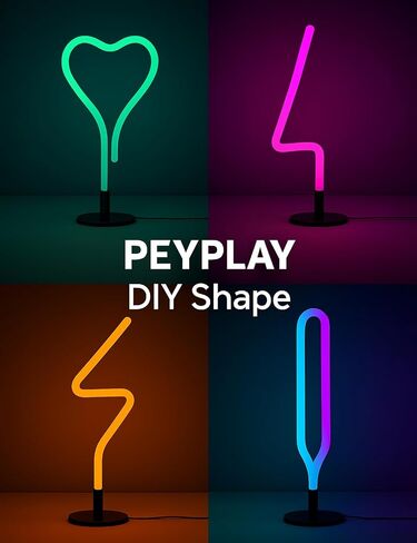 RGB LED LED مصباح أرضية الزاوية ، شكل ذكي قابل للتعديل ، مزامنة الموسيقى ، 16 مليون ألوان DIY ، التحكم عن بُعد والتطبيق ، ضوء الوقوف الحديث لغرفة معيشة غرفة النوم (قاعدة دائرية) in Saudi Arabia