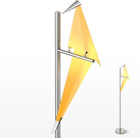 A Million 63inch Modern LED Floor Lamp Paper Crane Bird Floor Light Sliver Metal Origami Swing Bird Lampshade Lighting Fixtures for Living Room Bedroom Dinning Room Home Office in Saudi Arabia