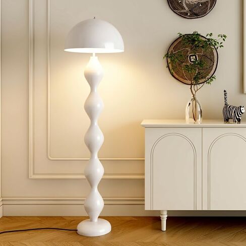 LITFAD Unique Floor Lamp with Iron Shade and Foot Switch Modern Floor Light for Stylish Indoor Lighting 3 Color Temperatures - 110V-120V Red in Saudi Arabia