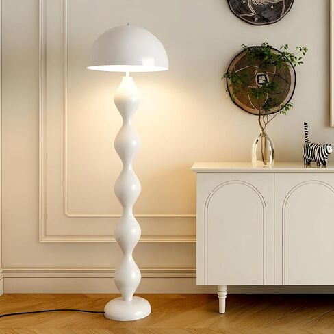 LITFAD Unique Floor Lamp with Iron Shade and Foot Switch Modern Floor Light for Stylish Indoor Lighting 3 Color Temperatures - 110V-120V Red in Saudi Arabia