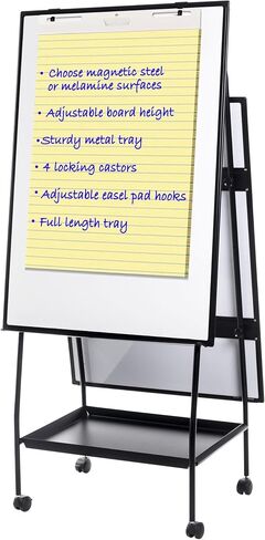 MasterVision Creation Station Silver Dry Erase Easel, Board Size 41.7" x 29.5" (EA49125016) in Saudi Arabia