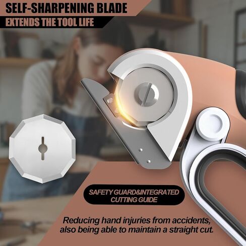 4V Cordless Electric Scissors Cardboard Cutter with 1 x Replace Blade,1 x Storage Box,1 x USB Rechargeable Cable Rotary Cutter for Box Plastic Carpet Cloth, Easy to Hold and Safety,Gray in Saudi Arabia