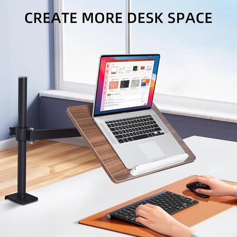 حامل للكتاب قابل للتعديل مع حامل المشابك المكتبية ، حامل قراءة خشبي مع ذراع معدنية ، أسود in Kuwait